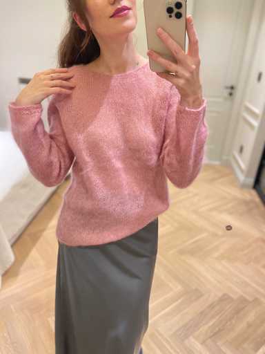 Hand Knitted Sheer Mohair Sweater Rose Pink 